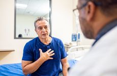 A senior man and doctor having a conversation about health concerns